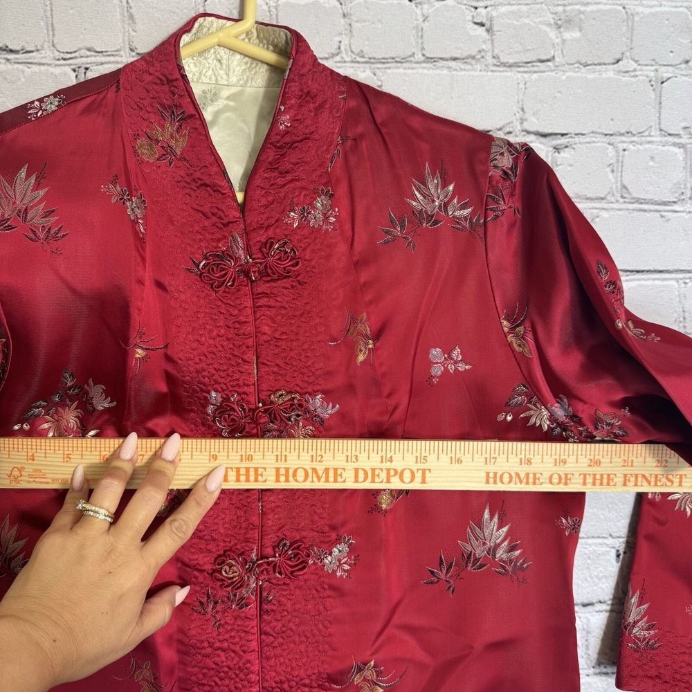 VTG PEONY BRAND Shanghai China Silk Jacket Blazer Asian Kimono Reversible Sz MED - Picture 7 of 14